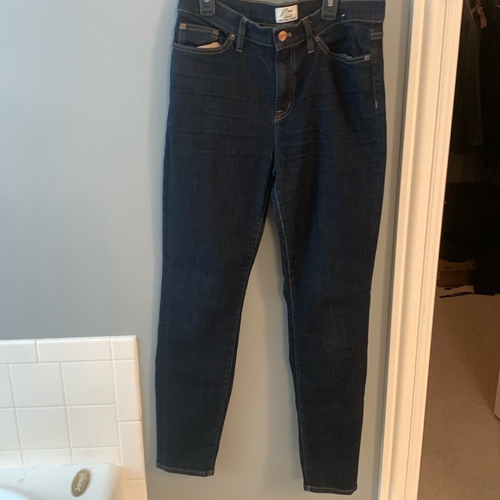 Jcrew dark wash jeans high rise skinny